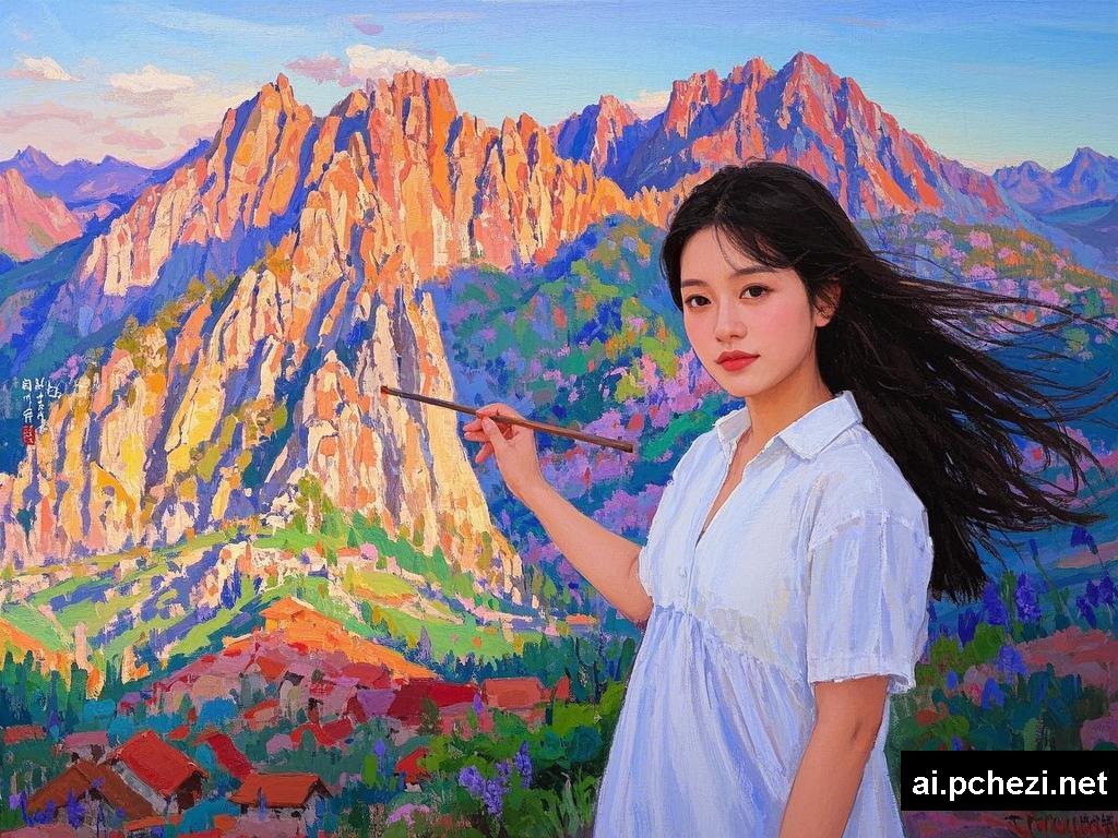 《画境情韵：五龙峰下的色彩交织》
